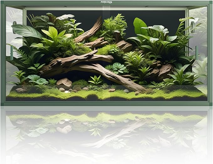 120 Gallon Bearded Dragon Tank,48" x 24" x 24" Reptile Tank with Sliding Door Top Screen Ventilation, Front Opening Reptile Enclosure for Easy Maintenance-PawvioPets