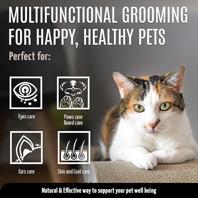 Clear Eyes Solution Set 6in1 Multi-Functional Pure Mist and Stainless Look Clay Mask - Tear Stain Remover, Eye Cleaner - Eye Care Ear Care Grooming Treatment for All Dogs and Cats Eyes-PawvioPets