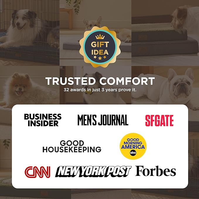 Bedsure XL Dog Bed for Crate - Large Orthopedic Flat Pet Beds with Removable Washable Cover, Egg Crate Foam Crate Mat, Suitable for Pet Up to 90 lbs-PawvioPets