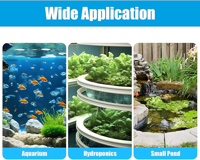 AQUANEAT Aquarium Air Pump 300GPH, for up to 200 Gallon Fish Tank, Powerful Hydroponic Aerator Pump with Tubing, Air Stones, Valves-PawvioPets