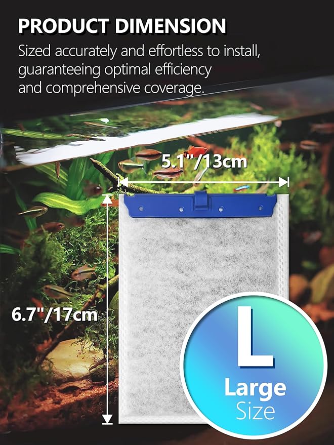 6 Pack Large Fish Tank Filter Cartridges Compatible with Tetra Whisper Bio-Bag Filters, Turtle Tank Filter Replacement for Whisper 20i, 40i / IQ20, 30, 45, 60 / PF20, 30, 40, 60 & ReptoFilter-PawvioPets