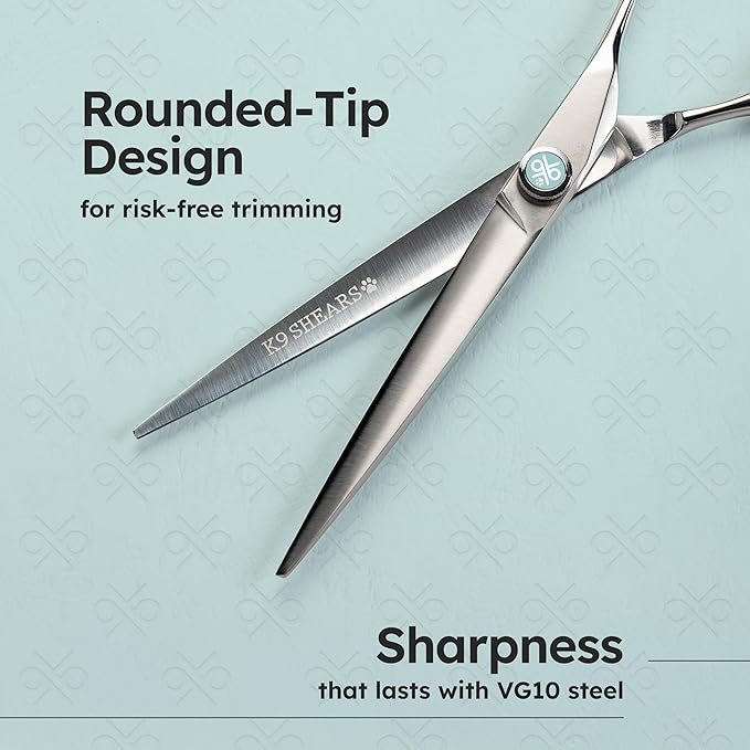 7" Dog Grooming Scissors – Handcrafted, Ergonomic, VG10 Stainless Steel for Sharper, Tougher, Better Edge Retention, Lightweight Shears with 3D Convex Blade for Dogs and Cats-PawvioPets