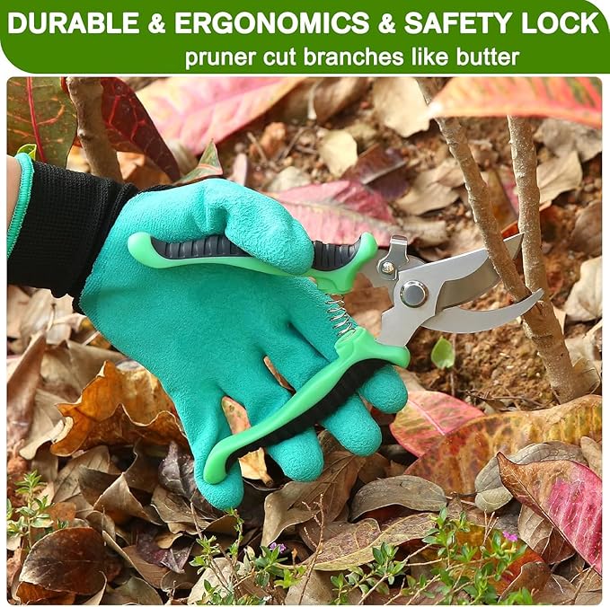 Gardening Tools Set of 9 - Complete Heavy Duty Garden Tools Set with Fashion Handbag - Durable Gardening Supplies Kit Ideal Gifts for Women-PawvioPets