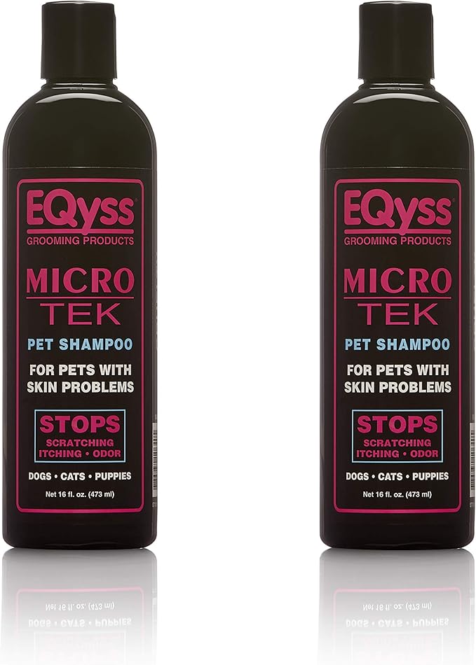 EQyss Micro-Tek Pet Shampoo - Stops Scratching, Itching, Biting, or Licking Hot Spots. Perfect for Pets with Skin Problems. 16 oz-PawvioPets