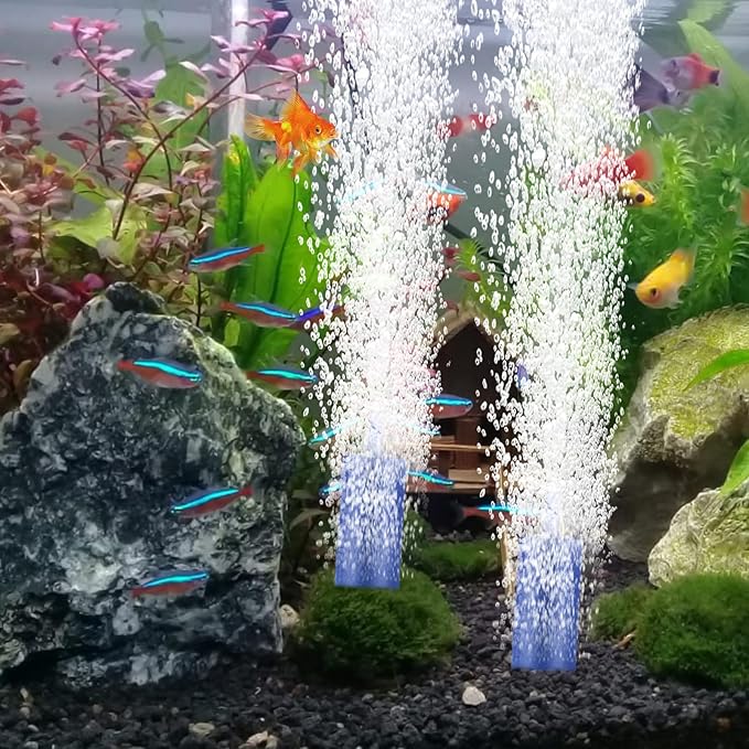 Aquarium Air Pump,Check Valves Prevent Backflow, Ultra-Quiet Fish Tank Bubbler, 5.5W Adjustable Airflow Rate Design, for Fish Tank 20 to 150 Gallons, Bonus Accessories-PawvioPets