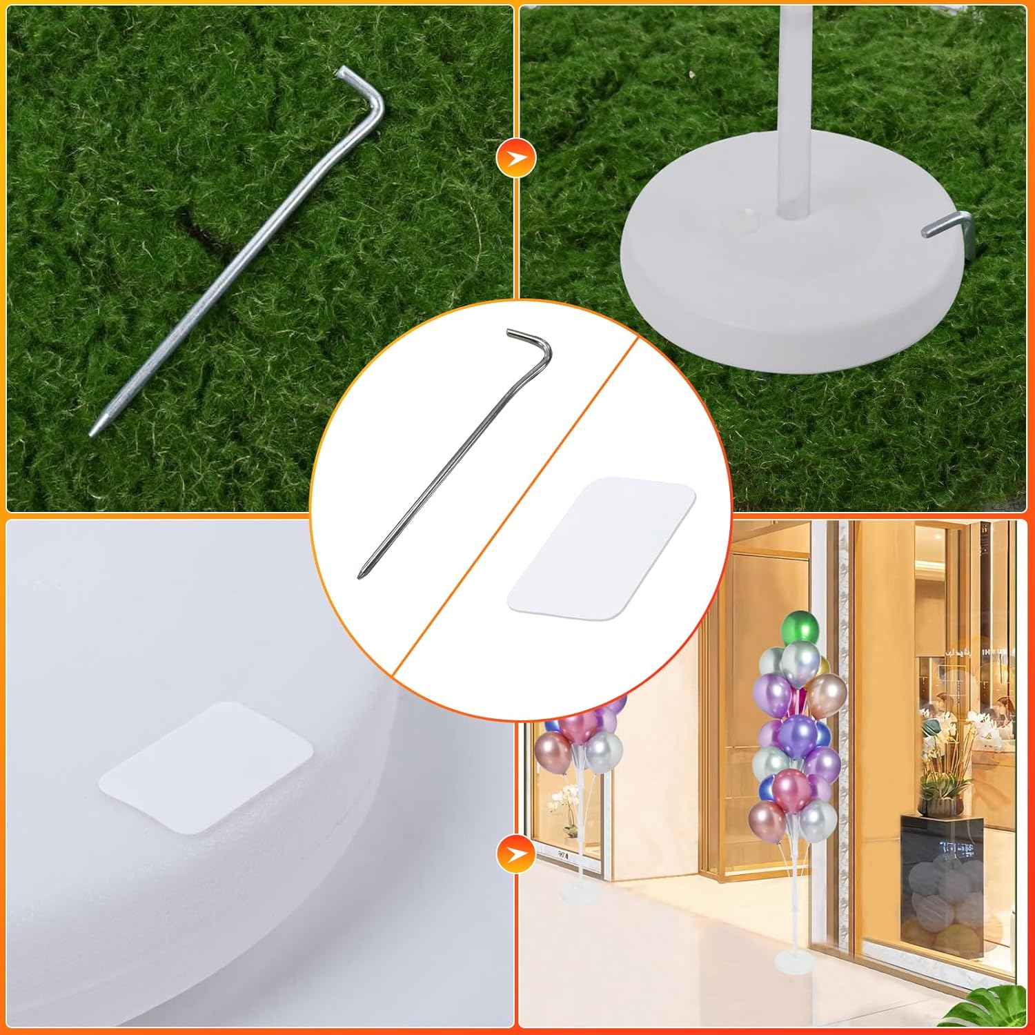 2 Sets of Balloon Stand Kit - 6ft Balloon Stands with Base, Balloon Sticks, Decorations for Party Birthday Wedding Baby Shower Gender Reveal Graduation