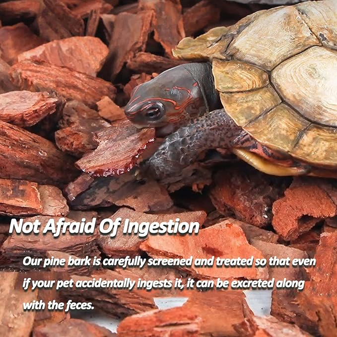 BNOSDM Reptile Cork Bark Substrate Bedding Tortoise Natural Cork Wood Chips Reptile Breeding Bedding Habitat Decor for Ball Python Lizard Snake Spiders Geckos Bearded Dragons Hermit Crabs （0.99LB）-PawvioPets