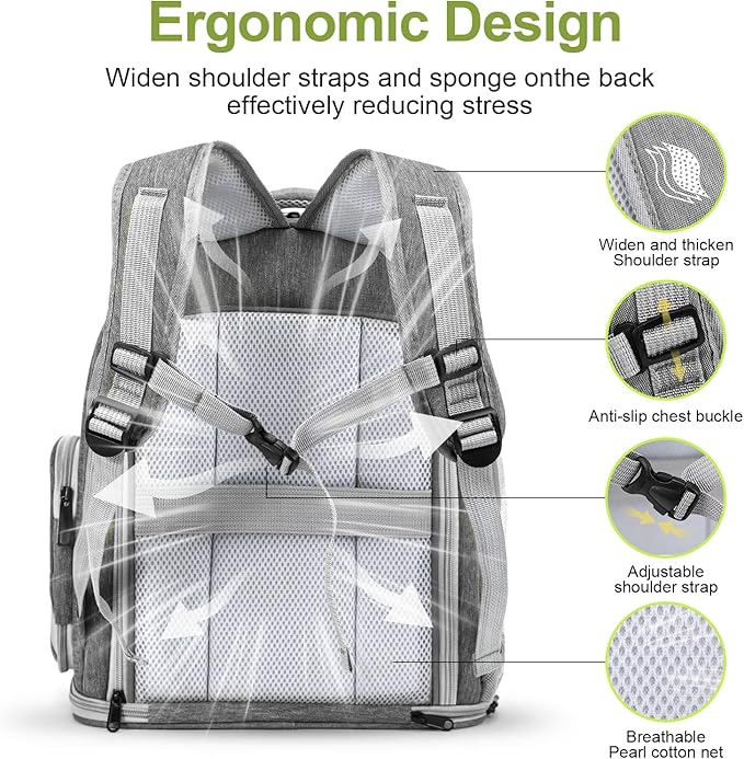 Expandable Cat Backpack,Cat Bubble Backpack Carrier for Carrying Cats, Pets and Small Dogs,Airline-Approved,Designed for Travel, Hiking, Walking,Car （Grey-PawvioPets