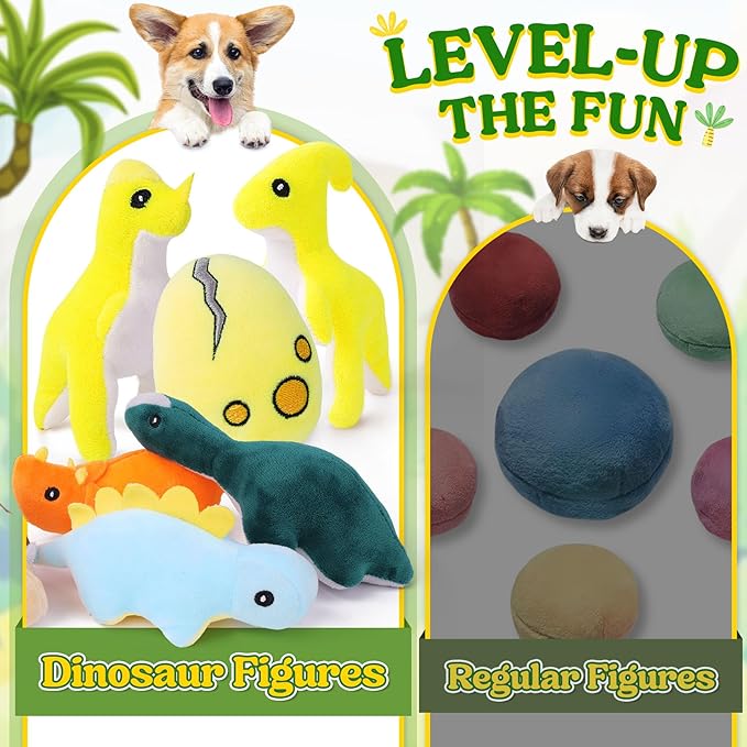 20-Pack Adorable Dinosaur Puppy Toys – Distinct Dino-Themed Squeaky Dog Toys for Small Dogs to Keep Them Busy, Interactive Chew Toys for Mental Stimulation & Gentle Teeth Cleaning-PawvioPets