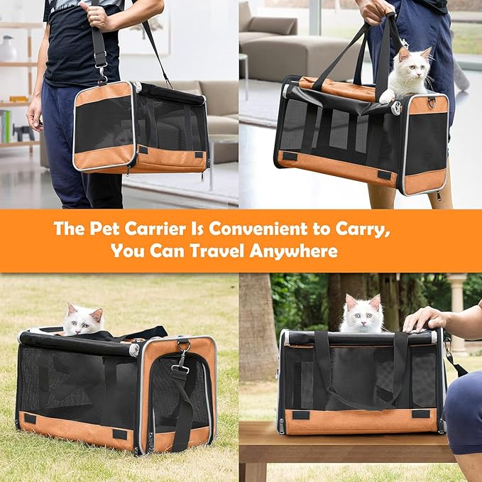 Dog Carry Bag for Puppy Pet Soft-Shell Portable Kennel Crate for 0-15 lbs Foldable Pomeranian Travel Cage Tea Cup Yorkie Carrier Purse Indoor Carrying Case Cat Supply Melon Tiny Dog Melon-PawvioPets