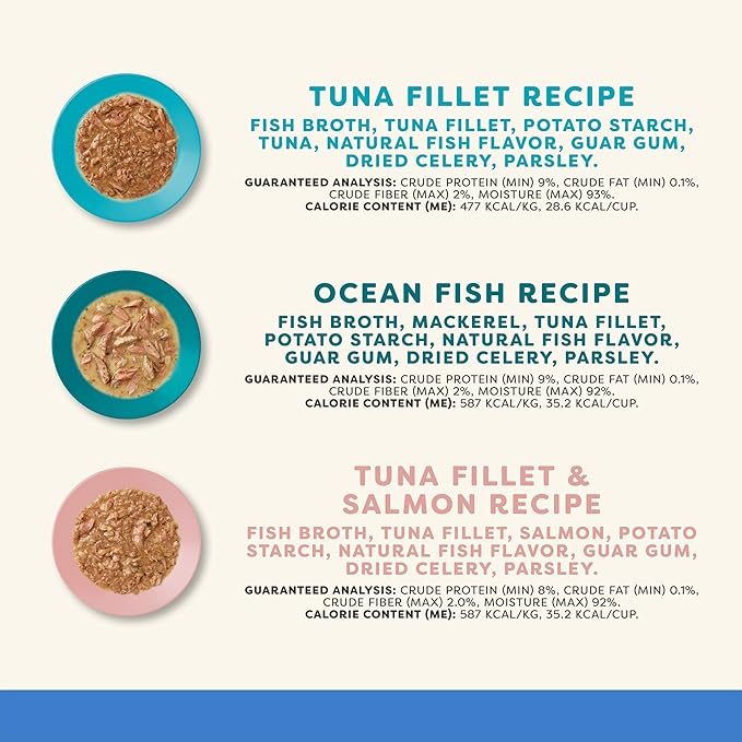 Applaws Natural Wet Cat Food in Gravy, Limited Ingredient, Grain-Free, No Artificial Cat Food Cups, Fish Selection in Gravy (18x 2.12 oz Cups)-PawvioPets