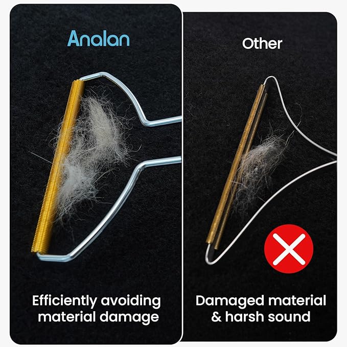 3 in 1 Analan Cat Brush Pet Hair Remover for Dog & Cat, Self-Cleaning Slicker Brush for Pet Grooming, Perfect Pet Hair Removal Tool for Furniture Carpets Couches and Bedding (Sky Blue)-PawvioPets