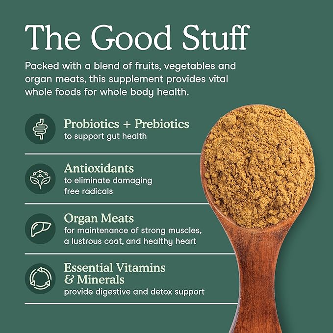 Fera Pets Whole Food Multivitamin Cat & Dog Food Topper with Probiotics, Antioxidants, & Essential Dog Vitamins & Minerals - Nutrients from Fruits, Vegetables, & Organ Meats - 3.7 oz-PawvioPets