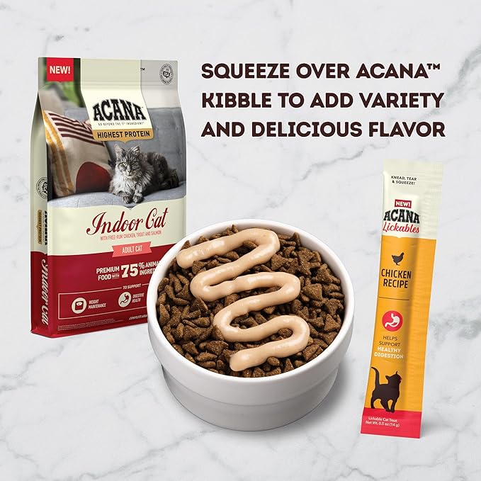 ACANA Lickables Cat Treats Chicken Recipe .5oz Tubes (5 Count)-PawvioPets