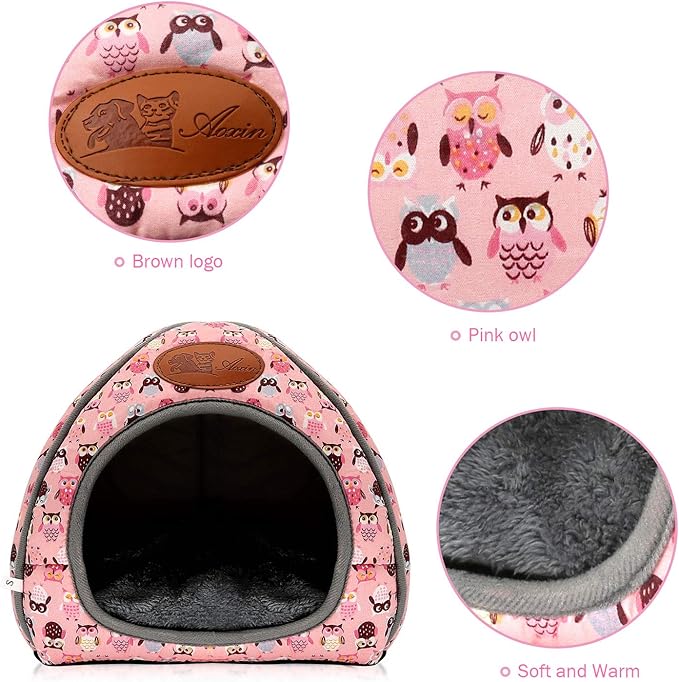 BWOGUE Guinea Pig House Bed Cozy Hamster Cave Large Hideout for Dwarf Rabbits Hedgehog Bearded Dragon Winter Nest Hamster Cage Accessories-PawvioPets