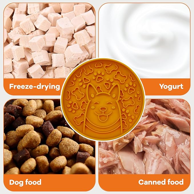 Dogs Slow Feeder Bowl,Silicone Dogs Bowl,Non-Slip Design, Puppy Pattern Interval Eating Slowly. (Peach Pink)-PawvioPets