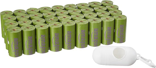 Amazon Basics Dog Poop Bags with Dispenser, 540 Count, Enhanced for Guaranteed Leakproof, Lavender Scented, Includes Leash Clip-PawvioPets
