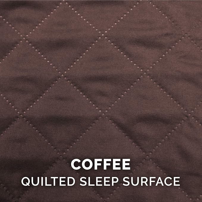 Furhaven Pillow Dog Bed for Large Dogs w/ Removable Bolsters & Washable Cover - Quilted Sofa - Coffee, Jumbo/XL-PawvioPets