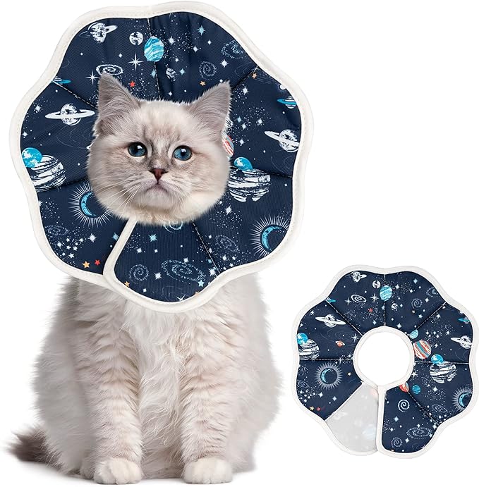 Depets Cat Cone Collar Soft, Adjustable Lightweight Cat Recovery E Collar to Stop Licking for Kitten Puppies Rabbits, Waterproof Pet Cone for Small Animal After Surgery Grooming, Neck Girth 7 in-PawvioPets