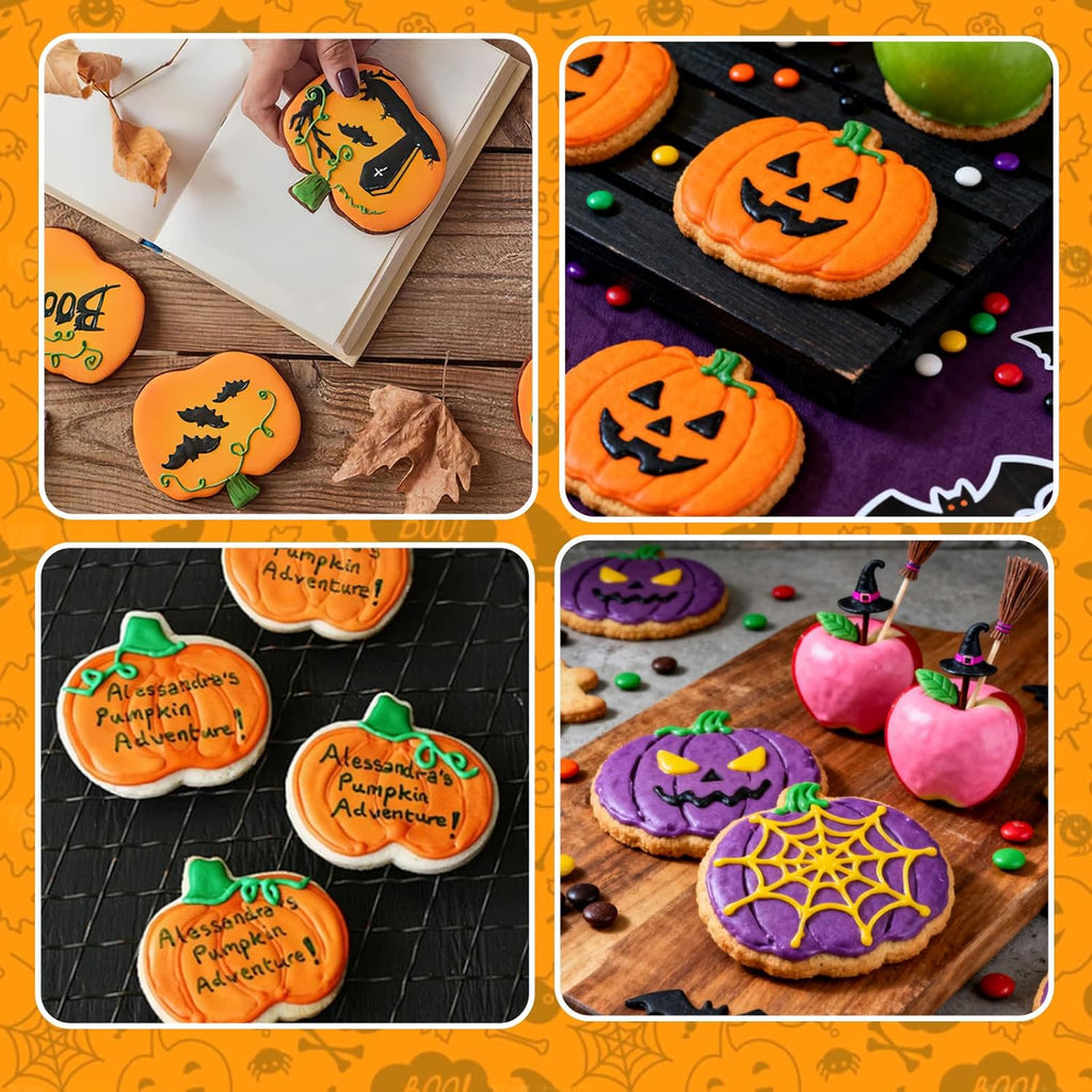 Pumpkin Cookie Cutters Set，3.54", 3.2", 2.87"- 3Pcs Halloween Thanksgiving Fruit Cookie Cutters for Holiday Party Decoration,0.98" Height