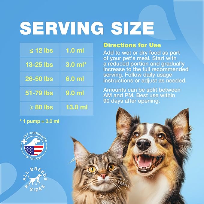 Fish Oil for Dogs and Cats - Skin and Coat Support Supplement for Pets - Omega 3 6 9 Fatty Acids - Itchy Skin, Shedding, Immunity, Joint - EPA DHA - Wild Caught Salmon and Pollock Food Topper-PawvioPets