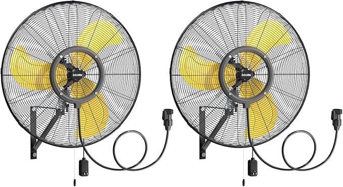 9600 CFM 30" Outdoor Wall Mount Misting Fans with 2 Pack, High Velocity 3-Speed Waterproof Professional Oscillating Wall Fan, Heavy Duty Industrial Fan for Commercial, Garage, Warehouse, UL Listed-PawvioPets