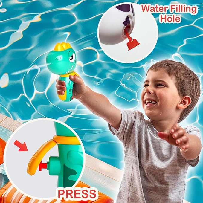 6 Pack Animal Water Gun for Kids, Mini Squirt Gun Water Blaster Soaker Toys, Dinosaur Dog Unicorn Shape Small Water Pistol Gun for Summer Outdoor Pool/Beach/Yard/Party Play-PawvioPets