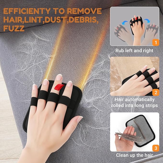 1PCS Pet Hair Remover Glove,Electrostatic Pet Hair Removal,Reusable Cat & Dog Hair Removal for Couch,Furniture,Clothing & Bedding,Carpet,Car Seat...Lint Mitt for Pet Hair,Upgraded Fur Remover Tool-PawvioPets