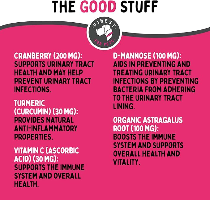 Bladder Health Dog & Cat UTI Remedy - Cranberry Supplement for Pet, Bladder, Kidney Support & Urinary Tract Health Powder with Cranberry & D-Mannose (120g - 120 Scoops)-PawvioPets