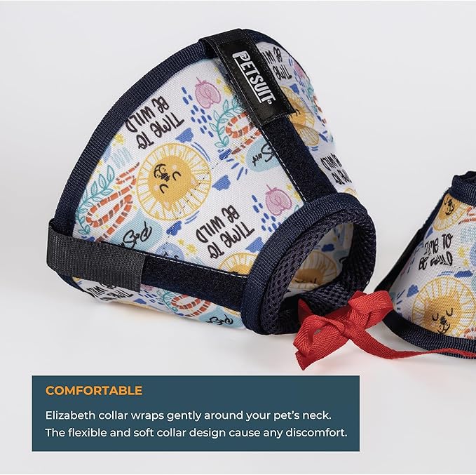 Cat Cone Collar – Colorful Cat Pattern - Lightweight Recovery Cone for Cats, Anti-Lick & Anti-Scratch, Vet Recommended, Elizabethan Collar (Colorful, XS [Neck Girth: 8.6"-12.2"])-PawvioPets