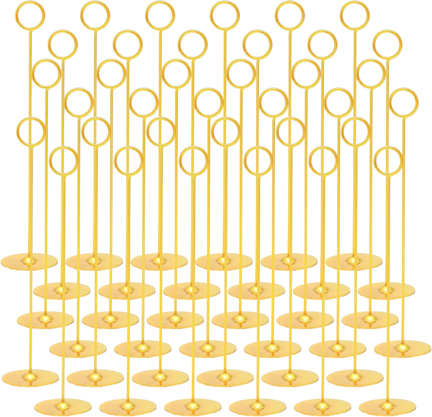 Urban Deco 36PK Table Number Holders Place Card Holders 12 Inch Table Card Holders Steel Card Holders for Photos, Food Signs, Memo Notes, Weddings, Restaurants, Birthdays (Gold 36PK)