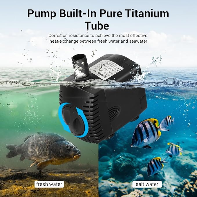 Aquarium Chiller, 1/3HP Aquarium Cooler 79gal Fish Tank Water Chiller with Quiet Compressor for Saltwater/Freshwater Tanks & Hydroponic(Axolotl Coral Jellyfish),300L, Black-PawvioPets