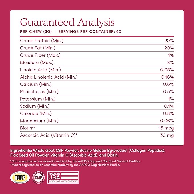 Fera Pets Goat Milk Topper - Cat & Dog Skin and Coat Supplement with Collagen, Biotin & Vitamin C - Helps Maintain Normal Skin Moisture - Promotes a Shiny Coat - for Picky Eaters - 60 TSP-PawvioPets