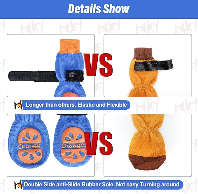 BEAUTYZOO Anti-Slip Dog Socks,Dog Shoes for Hot/Cold Pavement,Paw Protectors with Grips 3 Pairs for Puppy Small Medium Large Senior Old Dogs,Dog Socks to Prevent Licking and Hardwood Floor Protection-PawvioPets