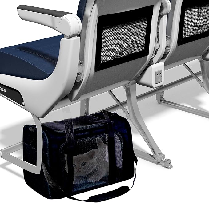 Airline Approved Soft Sided Pet Carrier for Small and Medium Dogs, Cats, and Puppies (Up to 15 lbs), Collapsible Portable Travel Bag for Dogs Cats (Black)-PawvioPets