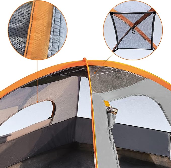 Amazon Basics Camping Tent, 3-Season Dome Design with Rainfly-PawvioPets