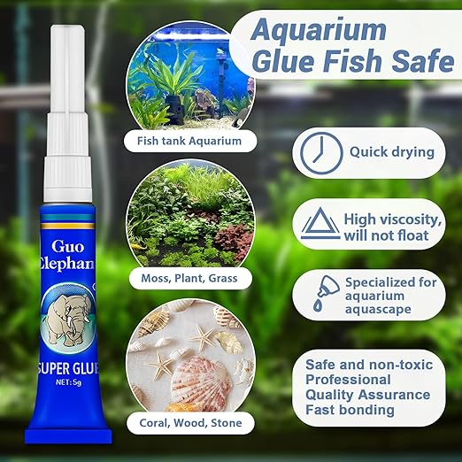 Aquarium Glue Fish Safety, 25Pcs Coral Reef Glue for Plants Moss, Coral, Stone, Wood Aquascaping, Quick Drying (25)-PawvioPets
