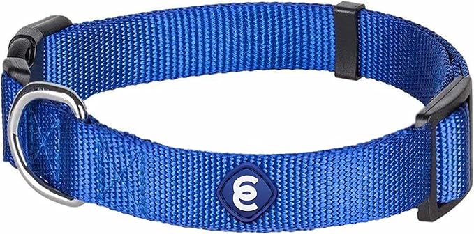 Blueberry Pet Essentials Large Dog Collar in Royal Blue | Adjustable & Eco-Friendly Durable Nylon Strap | Classic Collar for Large Dogs, Boy & Girl Pets-PawvioPets