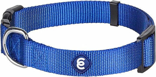 Blueberry Pet Essentials Large Dog Collar in Royal Blue | Adjustable & Eco-Friendly Durable Nylon Strap | Classic Collar for Large Dogs, Boy & Girl Pets-PawvioPets