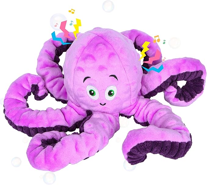 Dog Squeaky Toys Octopus - Tough Plush Large Medium & Small Dog Toys - Stuffed Animals Puppy Toys - Funny Cute Dog Toy for Dog Birthday Presents (Octopus Purple)-PawvioPets