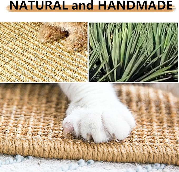 2PCS Rabbit Scratch Mat Natural Bunny Scratching Pad Claws and Teeth Care Rabbit Mats for Cages Chew Toys for Bunny Pet Cage Bedding for Biting Sleeping Nesting, 24x16-PawvioPets