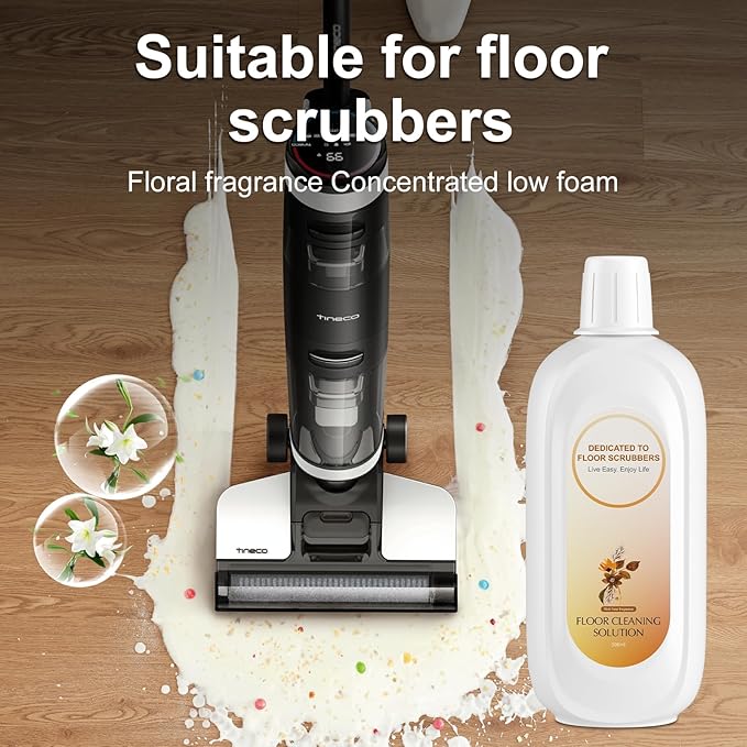 Floor Cleaning Solution Compatible With Tineco , Deep Cleans for Multiple Hard Floors, Suitable With All Robot Vacuums with Mopping and Cordless Wet/Dry Vacuum Mop Cleaner (Floral Fragrance 1 Bottle)-PawvioPets
