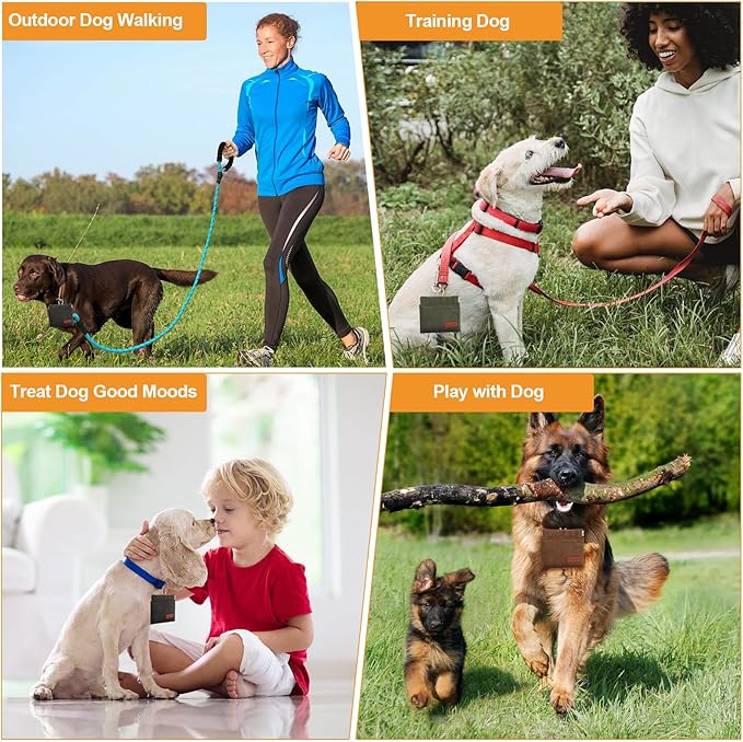 2PC Dog Treat Pouch,Dog Training Treat Reward Bag,Portable Puppy Hand Free Dog Walking Bag,Auto Closing Dog Food Dispenser,Behavior Aids for Puppy Travel or Outdoor(Green Khaki)-PawvioPets