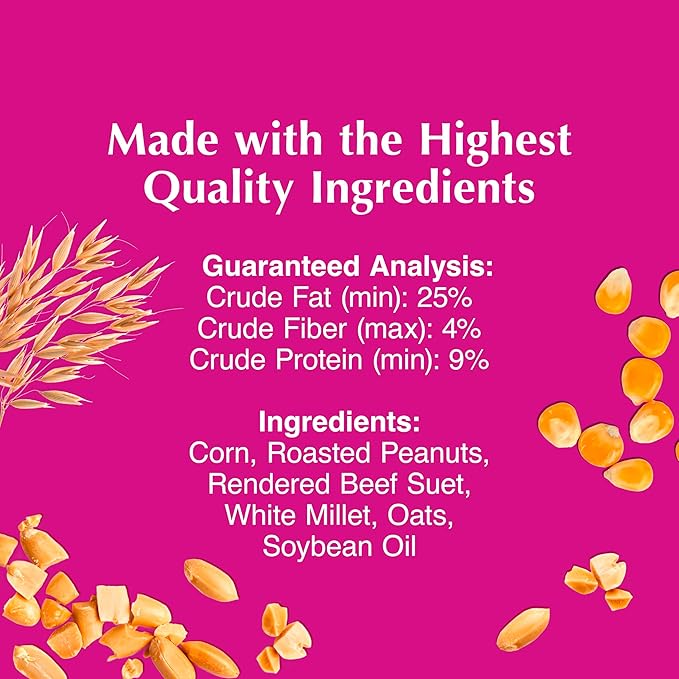 C&S High Energy Delight No Melt Suet Dough, Suet Cakes for Wild Birds, 11 Ounces, Pack of 8-PawvioPets