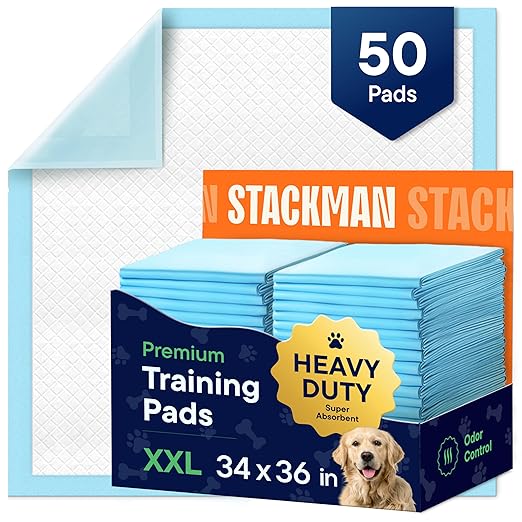 Dog Pads Large Pet Pee Pads for Dogs & Puppy Training 34" x 36" Potty Pads for Dogs [50-COUNT] Leak-Proof Dog and Puppy Pads - Quick-Dry Surface - Heavy Duty Absorbent Disposable Dog Wee Pad Bulk Pack-PawvioPets