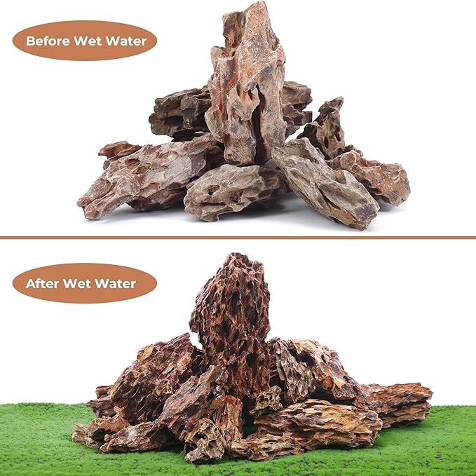 6-8 Inches Natural Dragon Stone 6 PCS Aquarium Rocks for Aquascaping, Aquarium Landscaping, Terrariums, Fish Tank Decoration, Vivariums, Paludarium, Reptile and Amphibian Enclosures-PawvioPets