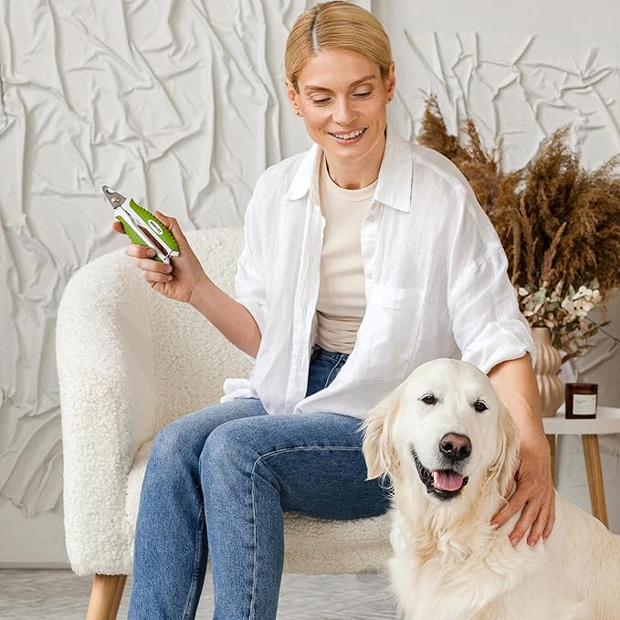 Dog Nail Clippers with Safety Guard - Pet Nail Clippers for Medium and Small Breed - Protective Nail Cutter, Safe Claw Trimmer, Ergonomic Toenail Scissors - Ebook Guide-PawvioPets
