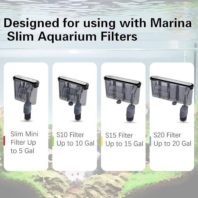 12 Pack of Aquarium Filters for Fish Tank Compatible with Marina Slim S10&S15&20 Replacement Filter Cartridge Activated Carbon bio-Zeolite Fish Tank Cotton Cartridge-PawvioPets