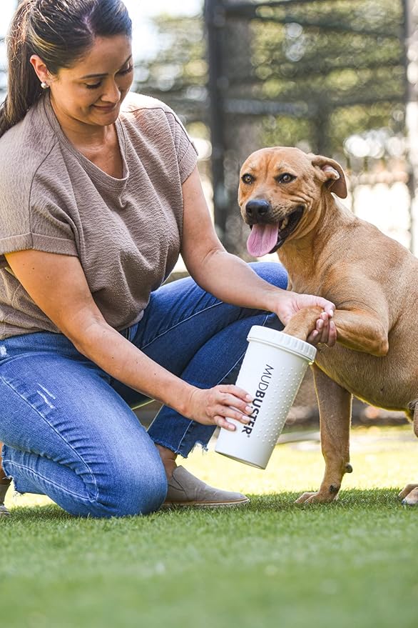 Dexas MudBuster Portable Paw Cleaner for Dogs, Large, Bright White Special Edition, Premium Pet Supplies and Accessories-PawvioPets