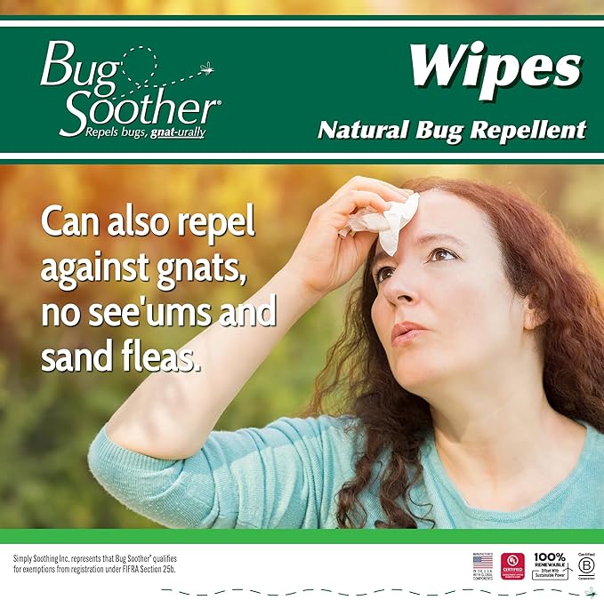 Bug Soother Wipes (100 ct) - Natural Insect, Gnat and Mosquito Repellent & Deterrent - 100% DEET-Free Safe Bug Wipes for Adults, Kids, & Pets - Made in USA-PawvioPets